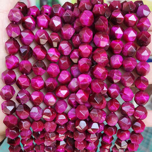 Perlen im Diamant schliff Facettiert Blau Lila Grün Fuchsia Star Cut Tigerauge Stein Starcut Tigerauge Strang 6mm 8mm 10mm - Product Image 5