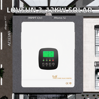 Onduleur-hybride hors réseau 3 kVA 24 V à onde sinusoïdale pure avec contrôleur MPPT, compatible panneaux solaires monocristallins et batteries lithium-ion