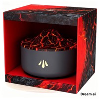 Nouvelle machine d'aromathérapie à flamme simulée, diffuseur de parfum automatique silencieux USB créatif en forme de volcan pour chambre à coucher, 0,5 L, coloré