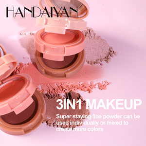Set de Paleta de Maquillaje Facial Handaiyan 3 en 1, Colorete, Iluminador y Bronceador en Tono Rosa, Maquillaje Vegano y Sombra de Ojos - Product Image 4
