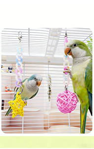 Jouet en osier coloré pour perroquet, pour stimulation mentale, avec suspension à <span class=keywords><strong>pendule</strong></span>, à mâcher, décoration de cage - Product Image 2