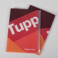 Carpeta de presentación A5 Carpeta de archivos de expansión de informe de libro transparente de PP personalizado con bolsillos de plástico y bolsa con cremallera