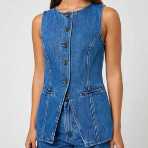 2025 avrupa amerikan Vintage stil kolsuz yüksek bel gevşek Denim şort kadın Denim Suit - Product Image 4