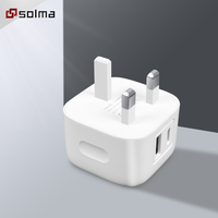 Cargador de Pared USB Tipo C PD Multifuncional, Material ABS Duradero, Protección OTP, Salida para Teléfono Inteligente, Enchufe del Reino Unido