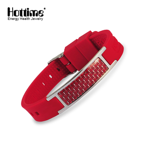 Hottime Classic 4 en 1 Bracelets et packs de bracelets en silicone plaqués argent à énergie positive, unisexe, vente en gros - Product Image 4