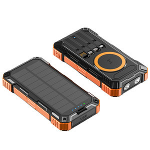 Baterai eksternal 20000mAh laris, Bank daya surya tahan air portabel pengisian cepat, Senter SOS LED untuk ponsel - Product Image 1
