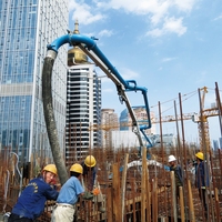 JIUHE Petite grue mobile à béton avec pompe pour le placement de béton