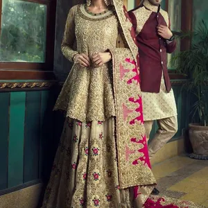 2020 Custom Made pakistani Wedding Dresses Embroidery Walima Baraat Wedding Dress Bridal Lehenga