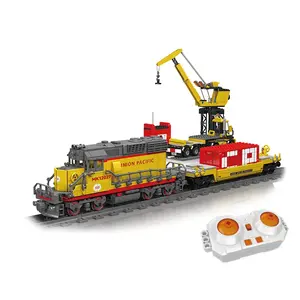 Kalıp kral 12027 motorlu SD40-2 dizel lokomotif tren modeli yüksek teknoloji uzaktan kumanda demiryolu yapı taşı eğitici oyuncaklar