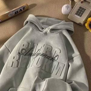 Sudadera con Capucha Personalizada con Hombros Caídos, Sudadera con Capucha para Hombre con Cuello Alto, Bordado 3D y Logotipo Serigrafiado - Product Image 3