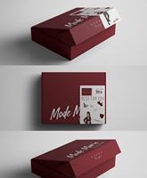 Boîte en papier rigide recyclable avec logo imprimé personnalisé, finition de luxe avec revêtement UV quadricolore, matériaux recyclés, cadeau artisanal pour avion