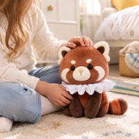 Peluche Panda Rouge Personnalisée avec Col à Volants Exquis – Cadeau Idéal pour Souvenir de Zoo, Décoration Maison, Événements et Vente en Gros