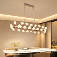 Lustre suspendu LED en forme de fleur, lampe florale pour projets résidentiels et commerciaux, salle à manger