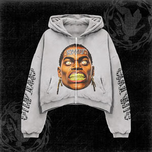 Sweat-shirt streetwear personnalisé de luxe, broderie, molleton, vintage, coupe classique, délavage acide, imprimé délavé, 100% coton, été - Product Image 1