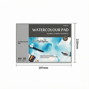 Bloc de papier aquarelle A4 Giorgione, papier à dessin en pâte de bois, impression UV, reliure collée sur une face, logo personnalisé / Modèle en gros - Product Image 1