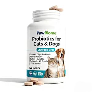 Poudre d'huile de poisson probiotique très vendue pour chiens et chats - Complément alimentaire pour soutenir l'immunité, la santé des intestins, des articulations, de la peau et du pelage - Product Image 2