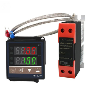 Contrôleur de température numérique PID REX-C100 avec relais SSR 40DA, thermocouple K, sonde de 1 m, thermostat 0-40 degrés, sortie SSR - Product Image 1