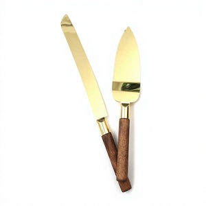 Unique Style Stainless Steel Wood Handle Cake Serving <b>Tools</b> Custom Logo Engraved Latest Design Office Party And Restaurant Used - Product Image 1