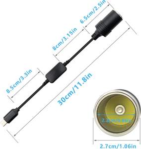 Adaptateur allume-cigare USB Type-C, câble <span class=keywords><strong>convertisseur</strong></span> USB A mâle vers <span class=keywords><strong>prise</strong></span> allume-cigare <span class=keywords><strong>de</strong></span> voiture 12V femelle - Product Image 4