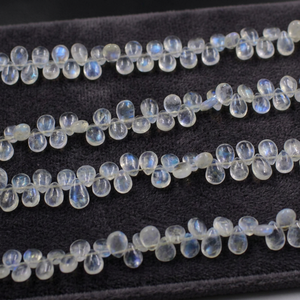 Teardrop-Shaped Moonstone Crystal Stones Polished Semi-Precious Beads for Jewelry Making Crafts - Product Image 2
