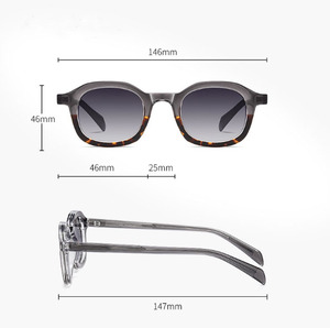 New Blue Polygon Retro Acetate <b>Sunglasses</b> with UV400 Polarizing Lenses TR90 Frame Anti-Blue Wholesale Cross-Border Glasses - Product Image 3