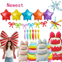 Nouvel ensemble de ballons géants en forme de nœud pour gâteau d'anniversaire, feux d'artifice, décoration de fête d'anniversaire, de baby shower et de mariage - Vente chaude