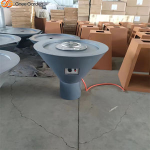 Brasero Redondo de Acero Corten Blanco sin Humo - Cascada para Piscina y Calentador Exterior con Control Remoto, Ecológico, con Leña Incluida - Product Image 1