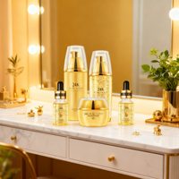 Ensemble de crème hydratante pour le visage à la vitamine C, à base de plantes, blanchissante, anti-âge, avec du collagène d'escargot, du ginseng et du kojic, or 24 carats