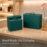 Coffret Cadeau Rigide de Luxe avec Gaufrage, Fermeture Magnétique Dorée et Poignée, Emballage en Carton Écologique pour Cadeaux Personnalisables