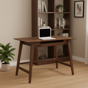 Juego de escritorio de computadora de 2 piezas de nogal Escritorios elegantes - Product Image 2