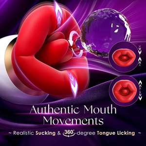 Dildo-<span class=keywords><strong>Vibrator</strong></span> für Frauen Sexspielzeug Dildos für Paare Lesben Jimiyef Erwachsenen-Spielzeug für Frauen - 3-in-1 Mundförmiger Sauger mit 10 Zungenlecken - Product Image 2