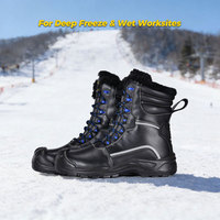 Bottes de travail imperméables extrêmes pour l'hiver, à tige haute, avec embout composite et semelle intermédiaire antidérapante, chaussures de sécurité pour les lieux de travail froids et hivernaux