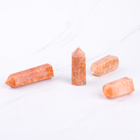 JIEJING pierre de guérison en cristal naturel, pointe de soleil, tour de Quartz, baguette Orange, ornement pour la décoration de la maison, pierre d'énergie Reiki