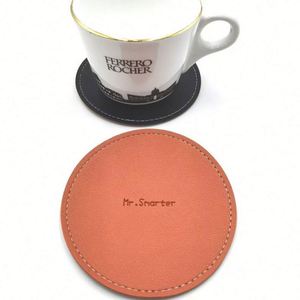 Posavasos de Cuero de Diseño OEM al por Mayor, Posavasos Redondos Coloridos de Estilo Europeo - Product Image 3
