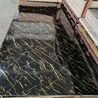 Panneaux et planches muraux en PVC effet marbre, finition brillante, 4x8 pieds, imperméables, légers, avec placage bois, résistants aux UV, pour projets DIY d'hôtels et villas