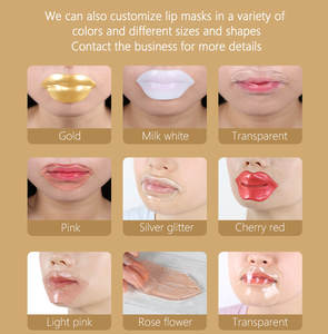 Masker Bibir Kolagen Emas 24K OEM, Masker Lembar Bibir Pelembap Jelly Korea Berwarna untuk Kulit Bibir Kering, Masker Bibir Korea - Product Image 2