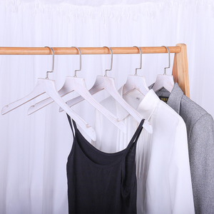 Luxury Pearl Nickel <strong>Hook</strong> Wash <strong>White</strong> Wooden <strong>Coat</strong> Hanger for Clothes - Product Image 6