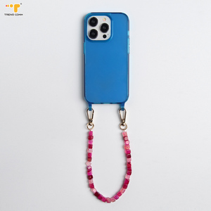 Chaîne de téléphone en acrylique agate pour femmes, cordon anti-perte pour téléphone portable avec couleurs assorties, sangles de <span class=keywords><strong>bijoux</strong></span> pour téléphone pour <span class=keywords><strong>iPhone</strong></span> 17 Pro Max - Product Image 3