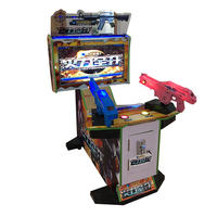 Machine d'arcade de course automobile à deux joueurs à pièces, trois en un, simulateur de tir au laser vidéo