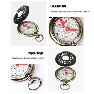<span class=keywords><strong>Montre</strong></span> de poche en bronze vintage avec design à clapet creux doigt <span class=keywords><strong>aiguille</strong></span> métal boussole extérieure cadeau de cross-country pour les enfants - Product Image 4