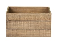 Caisse de rangement en bois vieilli style vintage, boîte organisatrice en bois à lattes avec ouverture supérieure et poignées latérales pour la maison