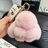 Boneka Bulu Kelinci Rex Lucu Tas Mini Kelinci Kecil Mainan Plush Hiasan Gantung Sporty Empat Musim