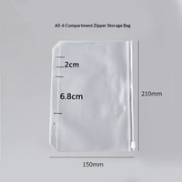Protège-documents A5 transparent en PVC à feuilles mobiles, pochette de rangement rechargeable avec fermeture éclair
