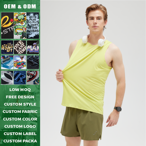 เสื้อกล้ามออกกำลังกายผู้ชาย ดีไซน์โลโก้ตามสั่ง 7A แอนตี้แบคทีเรีย โพลีเอสเตอร์ 100% ระบายอากาศได้ดี ถักทอไร้รอยต่อ แห้งเร็ว - Product Image 2