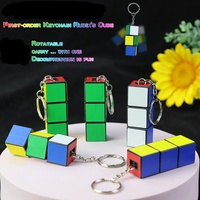Senter LED Mini Gantungan Kunci Logo Kustom, Lampu Gantungan Kunci Magic Cube untuk Hadiah Promosi