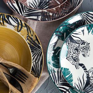 Nouvelle série de vaisselle à motifs d'animaux zèbre léopard tigre Ensemble de vaisselle de salle à manger à domicile Ensemble de vaisselle en céramique Assiettes Bols Tasses - Product Image 2