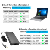 Adaptadores de Corriente para Portátiles de Fábrica, 230W 20V 11.5A, Adaptadores de Corriente USB con Pin, Cargadores para Portátiles Lenovo ThinkPad 4X20E75111