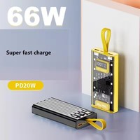 Power Bank daya kustom pabrik PD22.5W pengisian daya cepat 10000mAh 20000mAh kapasitas besar Power Bank dengan tali senter