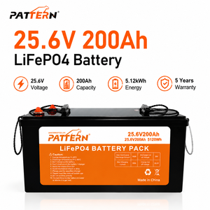 Baterai LiFePO4 25.6V 200Ah 5.12kWh Kelas A untuk Penyimpanan Tenaga Surya, dengan BMS Cerdas, Siklus Dalam, untuk RV, Kapal Laut, Yacht, dan Sistem Off-Grid - Product Image 1