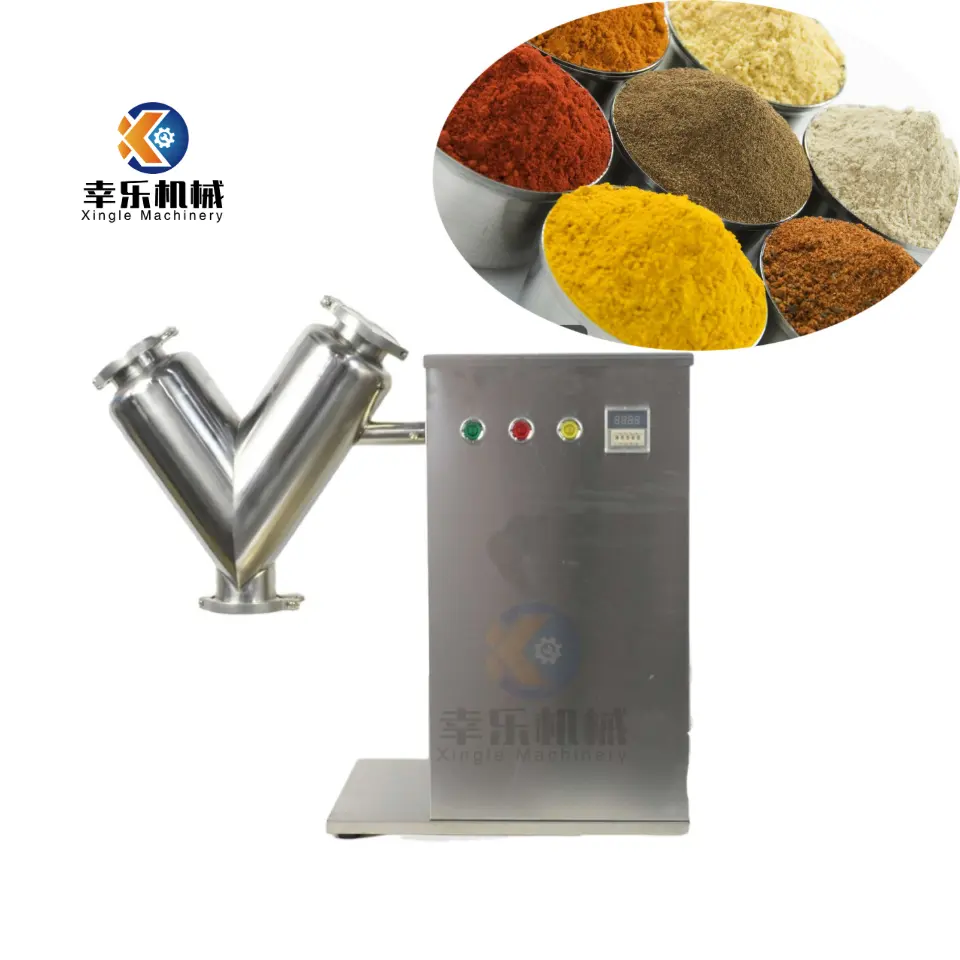 Automatische kleine Labor verwenden Pulver mischmasch ine industrielle Lebensmittel apotheke chemisches Pulver v Typ Mischer maschine Misch XL-VH2